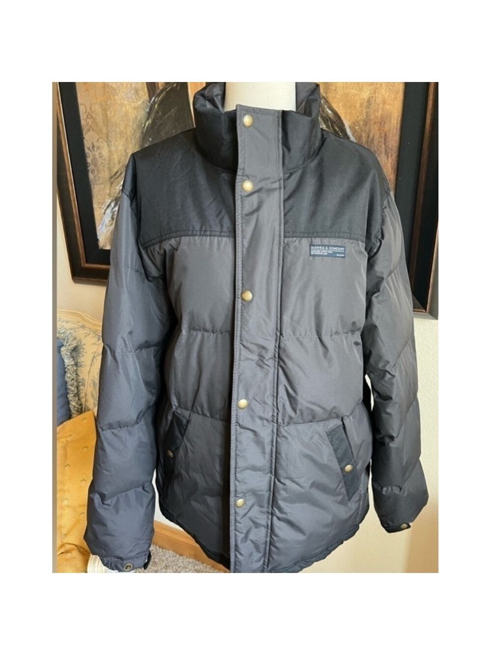 NWOT Men's HAWKE & Co Puffer Jacket L Gray Black
